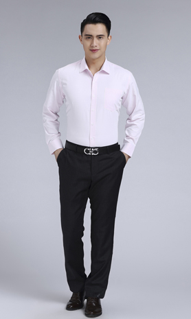 粉色斜紋男款滌